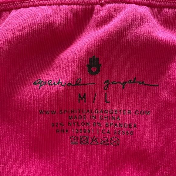 Spiritual Gangster Wide Rib Bandeau Cami in Raspberry M/L - Picture 12 of 17